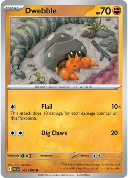 Dwebble - #051/086 - Black Bolt - Reverse Holo - NM/M - Pokemon TCG - English - Image 1