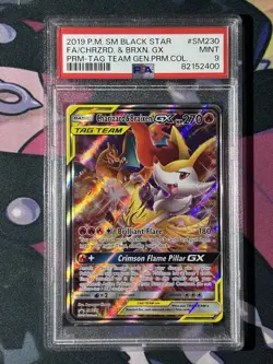 2019 Pokemon TAG TEAM Generations Promo Full Art/Charizard & Braixen GX PSA 9 - Image 1