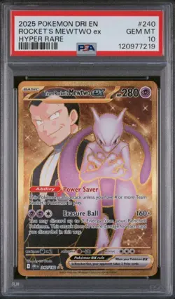 Pokemon Dri En-destined Rivals 240 Team Rocket's Mewtwo Ex Hyper Rare PSA 10 - Image 1