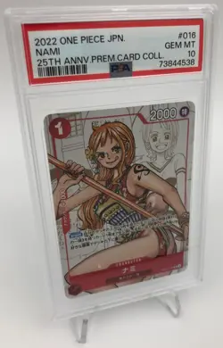 2022 ONE PIECE JAPAN Trading Card NAMI OP01-016 25th ANNIVERSARY PSA GEM MINT 10 - Image 1