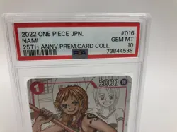 2022 ONE PIECE JAPAN Trading Card NAMI OP01-016 25th ANNIVERSARY PSA GEM MINT 10 - Image 3
