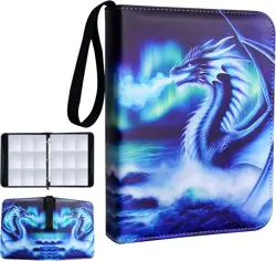 Deluxe Ice Dragon Trading Card Binder 9-Pocket Zipper Binder with 900 Pockets, I - Image 1