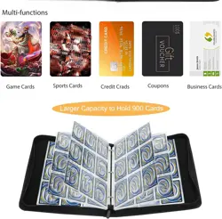 Deluxe Ice Dragon Trading Card Binder 9-Pocket Zipper Binder with 900 Pockets, I - Image 3