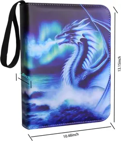 Deluxe Ice Dragon Trading Card Binder 9-Pocket Zipper Binder with 900 Pockets, I - Image 4