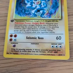 PokÃ©mon TCG Machamp Holo Rare Card Base Set 8/102 - Image 3