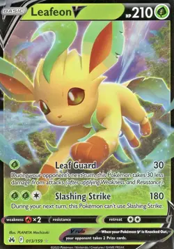 PokÃ©mon TCG Leafeon V Card #013/159 Crown Zenith Holo Ultra Rare NM Near Mint - Image 1