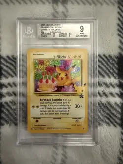 ____'s Pikachu 24/53 Birthday Celebrations 25th Anniversary Pokemon TCG BGS 9 - Image 1