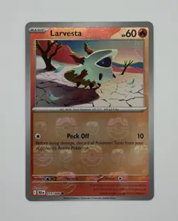 Pokemon TCG - Larvesta - 015/086 (Masterball Holo) - SV: Black Bolt NM - Image 1