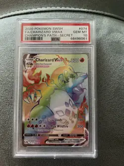 Pokemon TCG Charizard VMAX (Secret) 74/73 Champions Path Holo PSA 10 - Image 1