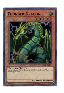 Yugioh- 1X Thunder Dragon - Ultra Rare - 1st Edition - LCKC-EN067 - Near Mint - Image 1