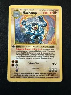 Machamp 8/102 PokÃ©mon Card 1999 1st Edition Base Set Holo Shadowless - HP - Image 1