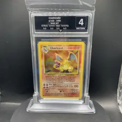????1999 Pokemon TCG Charizard Base Set Holo Unlimited Rare Card 4/102 GG 4 - Image 1