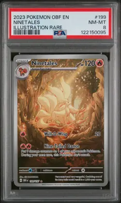 Ninetales 199/197 Sv03 Obsidian Flames Holo PSA 9 Mint Pokemon Illustration Rare - Image 1