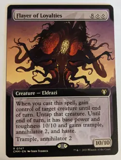 MTG English Magic Card NM Extended Art FLAYER OF LOYALTIES, Commander Masters - Image 1