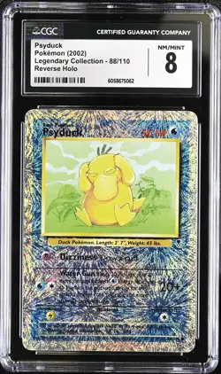 CGC 8 Psyduck 2002 Legendary (Collection) 88/110 Reverse Holo Pokemon Card  - Image 1