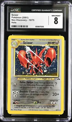 CGC 8 Scizor 2001 Neo Discovery 10/75 Holo Pokemon Card psa - Image 1