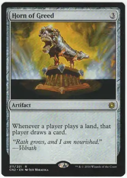 1x Horn of Greed MTG Conspiracy: Take the Crown Lightly Played - Image 1