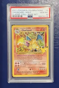 CHARIZARD - 2021 POKEMON CELEBRATIONS - CLASSIC BASE SET HOLO - #4 - PSA 10 - - Image 1