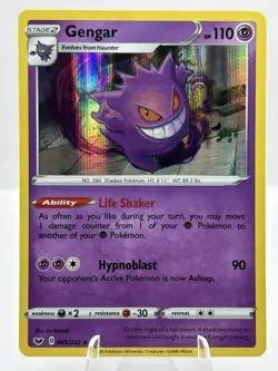 Gengar 085/202 2020 Sword & Shield Holo Rare TCG Pokemon Card NM - Image 2