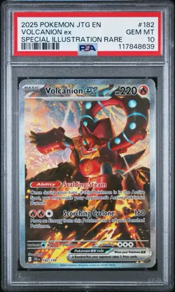 2025 POKEMON JTG EN-JOURNEY TOGETHER #182 VOLCANION EX PSA 10 - Image 1