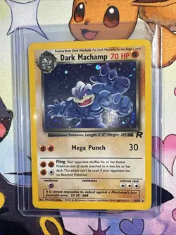 Pokemon TCG Dark Machamp 10/82 Team Rocket Holo MP - Image 1