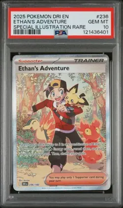 Pokemon destined Rivals 236 Ethan's Adventure Special Illustration Rare PSA 10 - Image 1