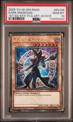Yugioh PSA 10 2025 Dark Magician RA04-EN106 QCR 1st Edition "8th Art" *5430 - Image 1