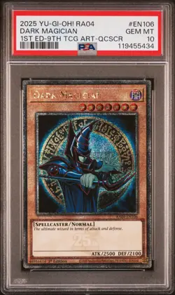 Yugioh PSA 10 2025 Dark Magician RA04-EN106 QCR 1st Edition "9th Art" *5434 - Image 1