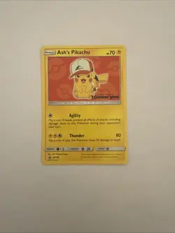 PokÃ©mon TCG Black Star Promo Ash's Pikachu SM109 Card - Image 1