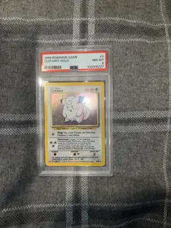PokÃ©mon TCG Clefairy Base Set Holo Rare Card 5/102. Graded At An 8 - Image 1