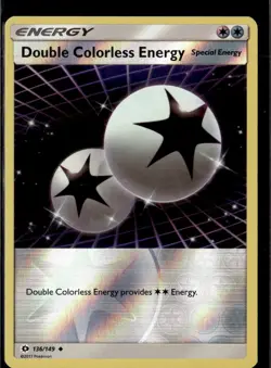 Pokemon Double Colorless Energy 136/149 Sun Moon Base Set ReverseHolo 2 Card Lot - Image 1