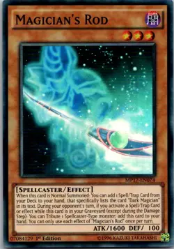 MP17-EN074 Magician's Rod Super Rare 1st Edition VLP Yugioh Card - Image 1