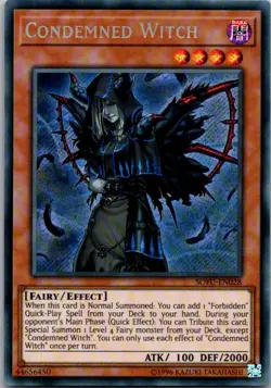 SOFU-EN028 Condemned Witch Secret Rare Mixed Editions NM Yugioh Card - Image 1