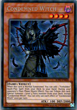 SOFU-EN028 Condemned Witch Secret Rare Mixed Editions NM Yugioh Card - Image 3