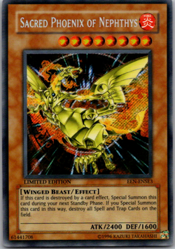 EEN-ENSE3 Sacred Phoenix Of Nephthys Secret Rare Limited Edition LP Yugioh Card - Image 3