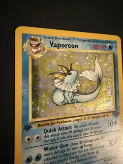 Vaporeon Holo 12/64 1st Edition Jungle 1999 Pokemon Card MP - Image 3