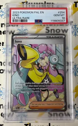 âš¡ï¸â„ï¸ 2023 Pokemon PAL EN Iono Ultra Rare #254 PSA 10 - Image 1