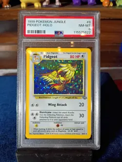 1999 Wizards of the Coast Pokemon 8 Pidgeot Jungle Holo PSA 8 NM-MT - Image 1