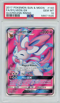 2017 Pokemon Sun & Moon Guardians Rising FA/Sylveon GX #140/145 PSA 10 - Image 1