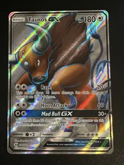 Tauros GX Pokemon Sun & Moon Base Set 144/149 Full Art Ultra Rare Holo NM - Image 1