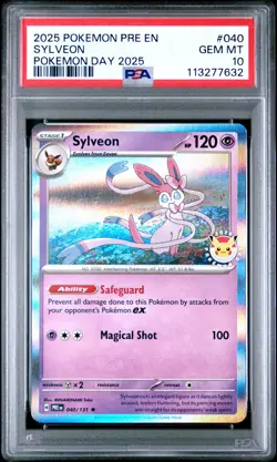 2025 POKEMON PRE EN-PRISMATIC EVOLUTIONS POKEMON DAY 2025 #040 SYLVEON PSA 10 - Image 1