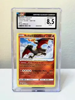 Error Miscut Radiant Charizard CGC 8.5 Grade - Crown Zenith 020/159 Pokemon Card - Image 1