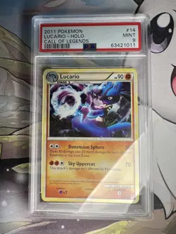PSA MINT 9 - LUCARIO - 2011 Call of Legends Holo Rare PokÃ©mon Card - 14/95 - Image 2