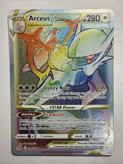 PokÃ©mon Arceus VSTAR TCG Holo Card Brilliant Stars 176/172 Rainbow Secret Rare - Image 1