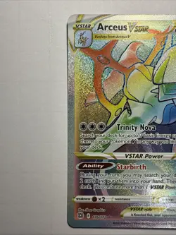 PokÃ©mon Arceus VSTAR TCG Holo Card Brilliant Stars 176/172 Rainbow Secret Rare - Image 6
