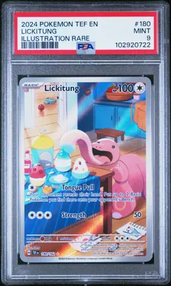 2024 POKEMON TEF EN-TEMPORAL FORCES ILLUSTRATION RARE #180 LICKITUNG PSA 9 - Image 1
