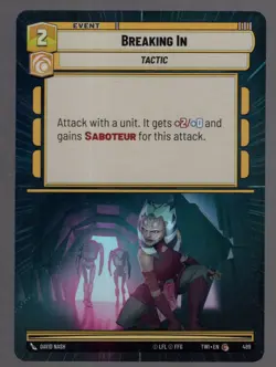 Star Wars Unlimited TotR Foil Hyperspace Card TWI489 Breaking In - Image 1