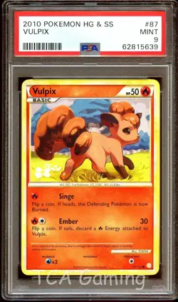 PSA 9 MINT Vulpix 87/123 HGSS Base Set Pokemon Card 639 - Image 1