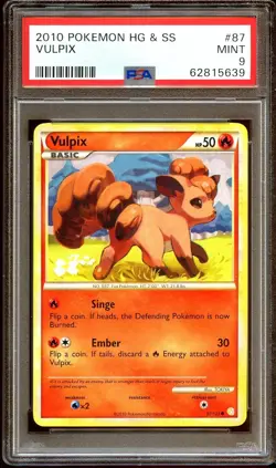 PSA 9 MINT Vulpix 87/123 HGSS Base Set Pokemon Card 639 - Image 2