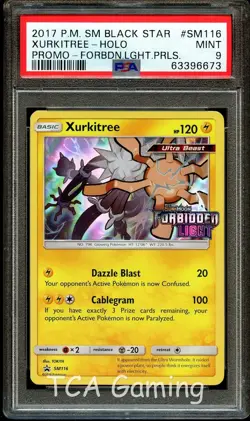 PSA 9 MINT Xurkitree SM116 PRERELEASE Forbidden Light PROMO Pokemon Card 673 - Image 1
